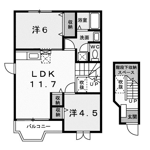 館林市花山町のアパートの間取り