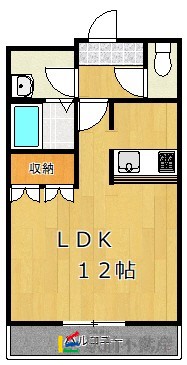 鳥栖市弥生が丘のアパートの間取り