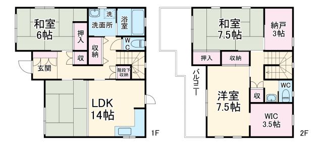 鍜治ケ一色西一丁目59貸家の間取り