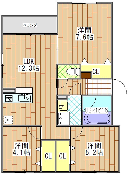 トレ・アルコバレーノ中央の間取り