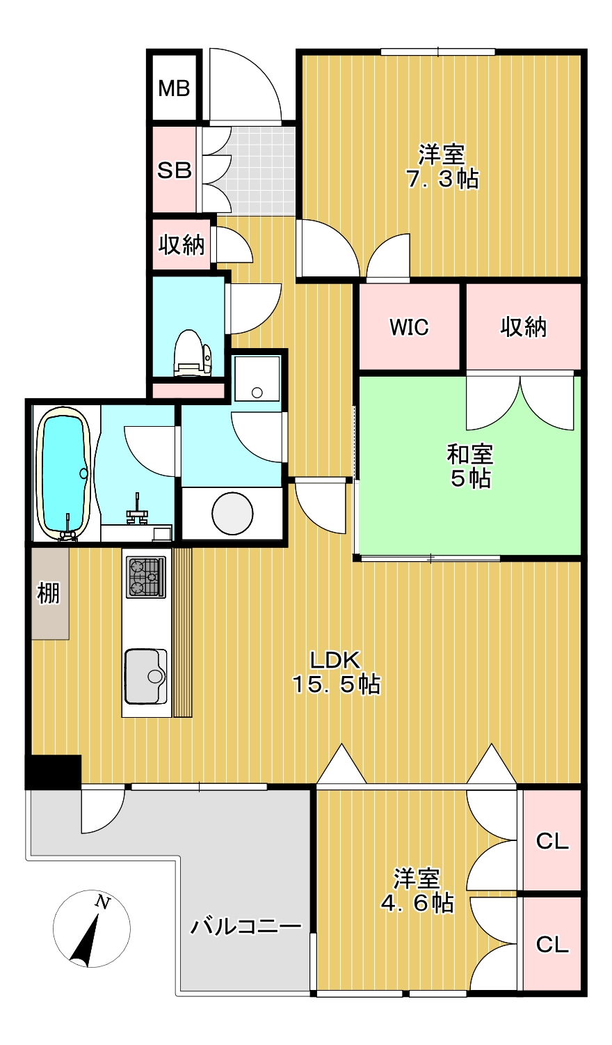 カーサフロレスタ西馬込弐番館の間取り