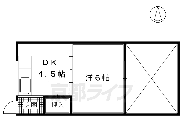 京都市伏見区向島庚申町のアパートの間取り