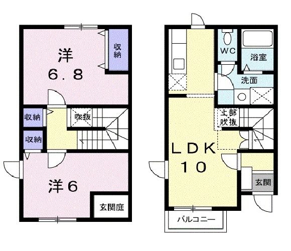 金沢市八日市のアパートの間取り