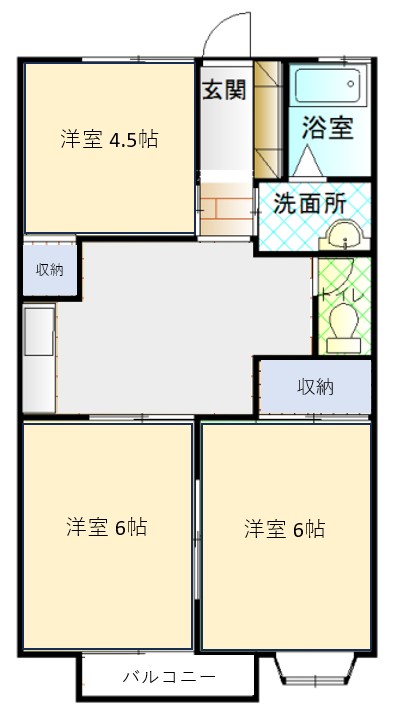 ひたちなか市湊中央のアパートの間取り