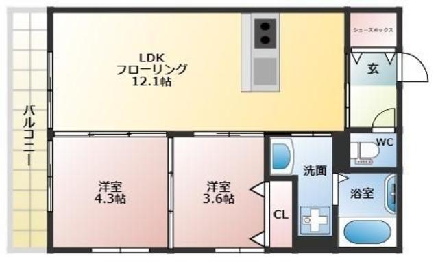 仮称）筑紫野市筑紫新築アパートの間取り