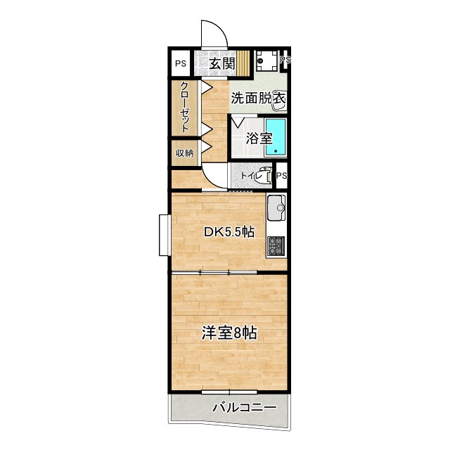 高知市石立町のマンションの間取り