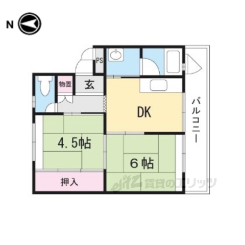 東近江市八日市緑町のマンションの間取り