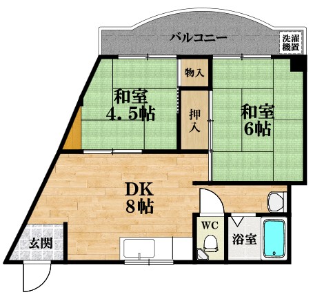 高鷲マンション巽の間取り