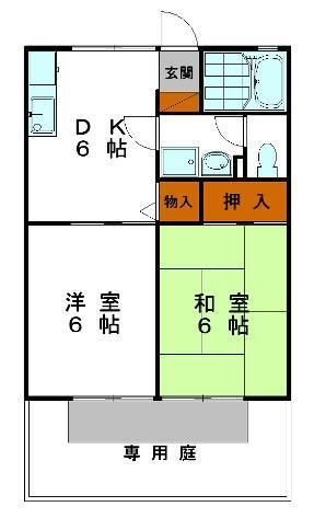 姫路市西夢前台のアパートの間取り