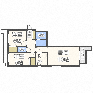 札幌市中央区南二十三条西のマンションの間取り