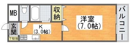 大阪市平野区平野西のマンションの間取り