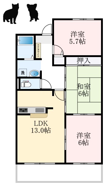 和泉市唐国町のマンションの間取り