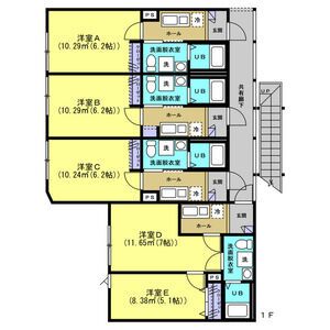 上尾市五番町のアパートの間取り