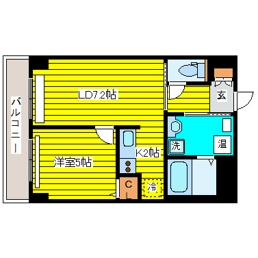 札幌市東区北二十一条東のマンションの間取り