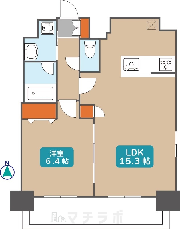 名古屋市中村区名駅南のマンションの間取り