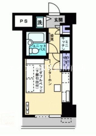 岡山市北区弓之町のマンションの間取り