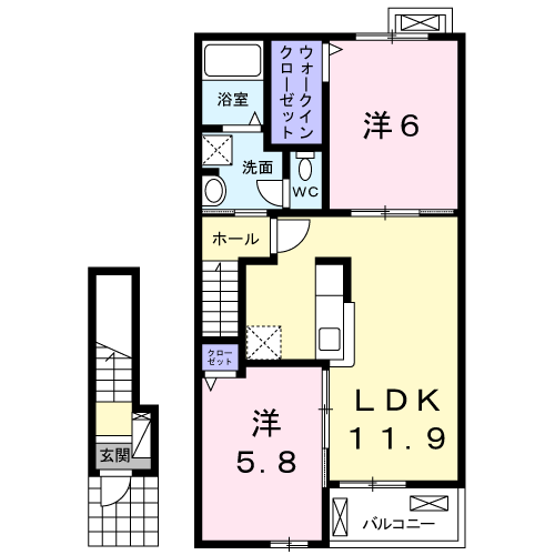 プラシード　第2水内の間取り