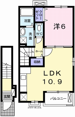 加西市北条町横尾のアパートの間取り