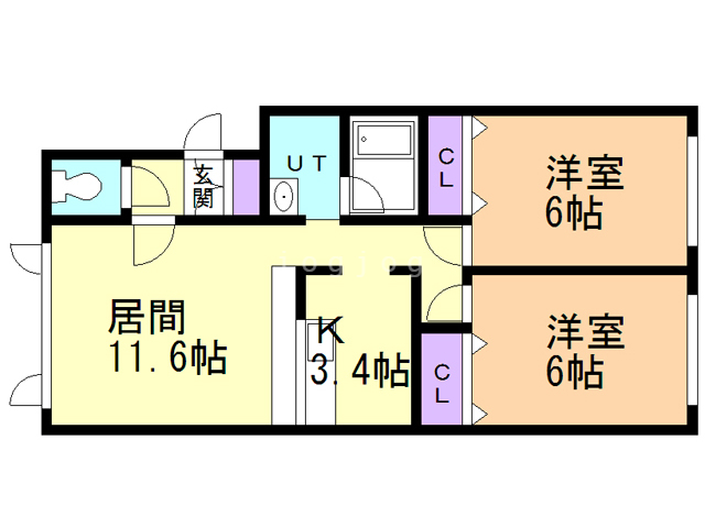 フリットコートニュー発寒の間取り