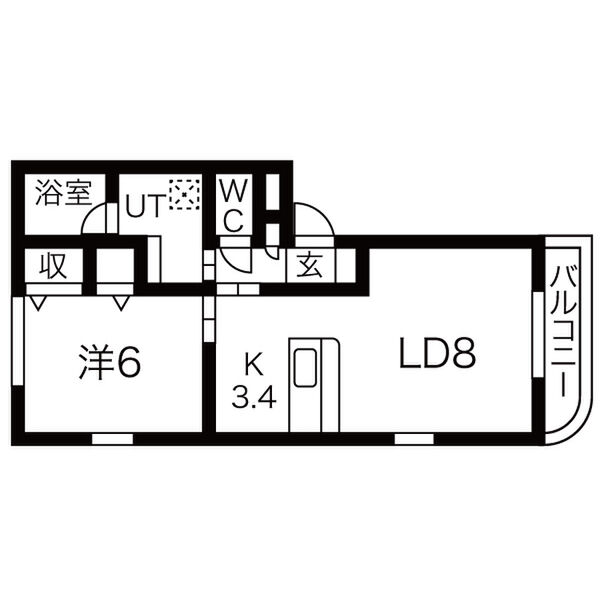 札幌市北区北十四条西のマンションの間取り