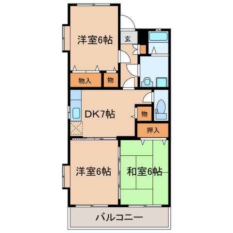 ピースフルマンション　Ａ棟の間取り