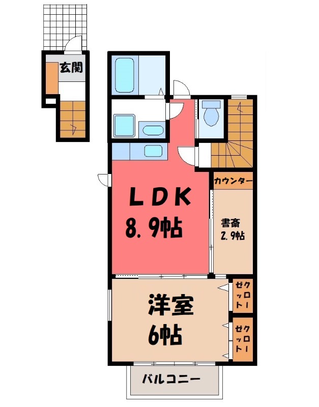 小山市大字羽川のアパートの間取り