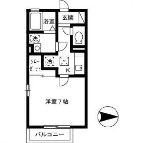 大竹市西栄のアパートの間取り