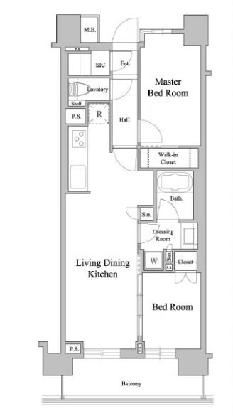 大田区中馬込のマンションの間取り