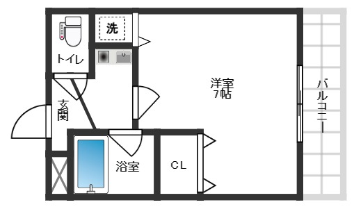シャトーボヌゥール郡家本町の間取り