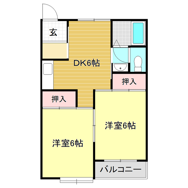 コスモハイツ高須2A_間取り_0