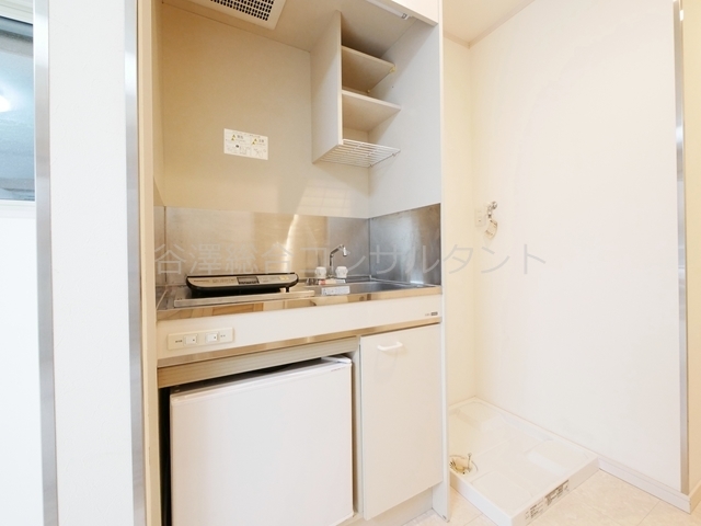 キッチン　１口ＩＨコンロ、ミニ冷蔵庫付