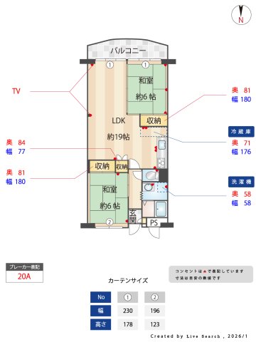 ろうきん昆陽コーポB棟の間取り