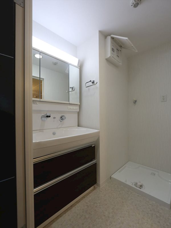 洗面設備　脱衣所　シャンプードレッサー　室内洗濯機置き場