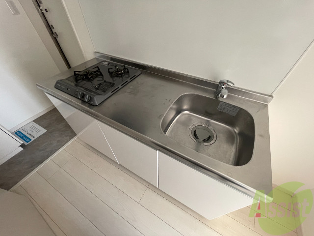 キッチン　キッチンはシックなデザインでした。洗い場も大きい。