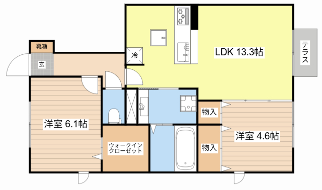 D-room琵琶の間取り写真