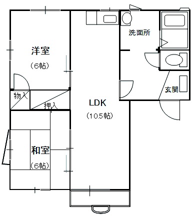 ＪＲ宇都宮線 小山駅 2階建 築34年の間取り写真