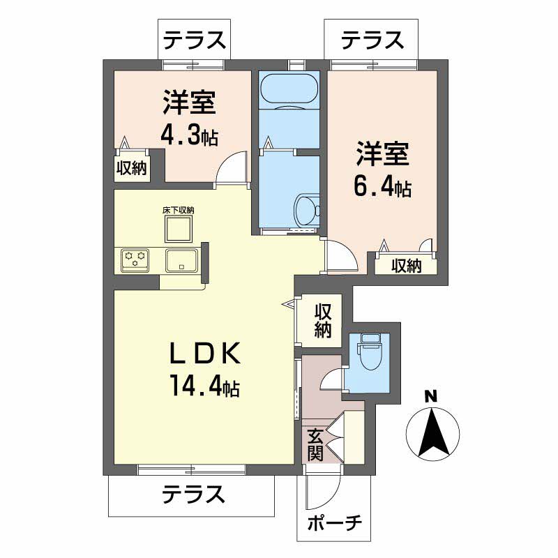オリゼー芦屋西Dの間取り写真