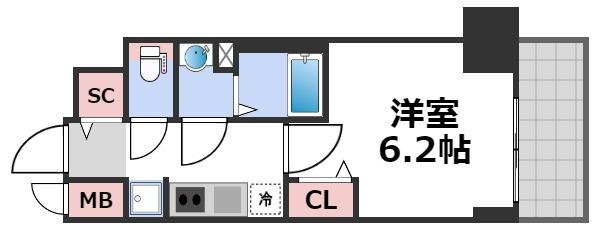 【プレサンス堺筋本町ディスティニーの間取り】