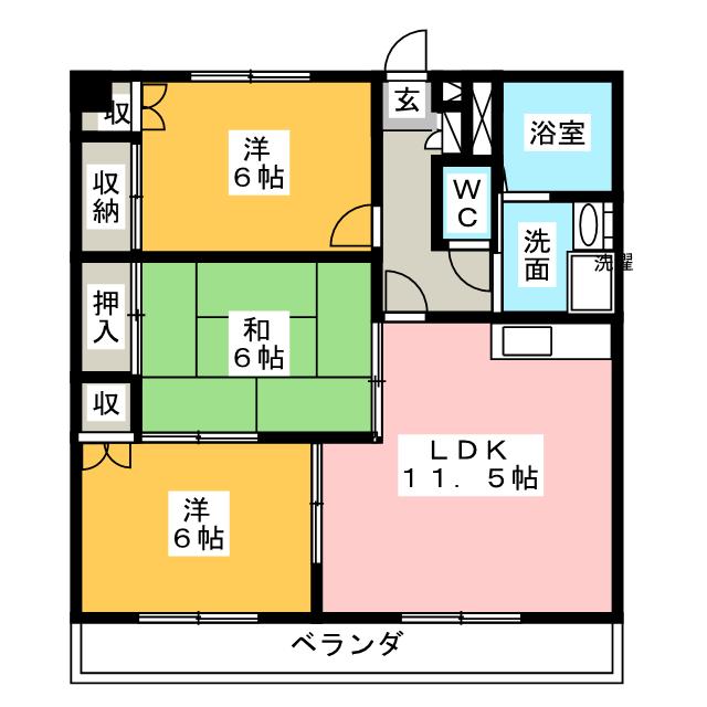 サンパーク道間の間取り