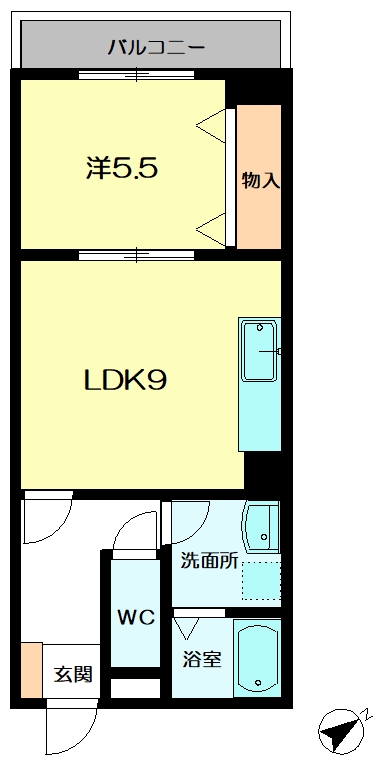 奈良市佐保台西町のマンションの間取り