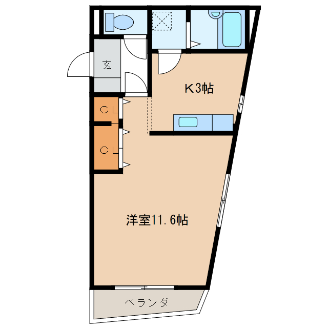 岐阜市長良福光のマンションの間取り