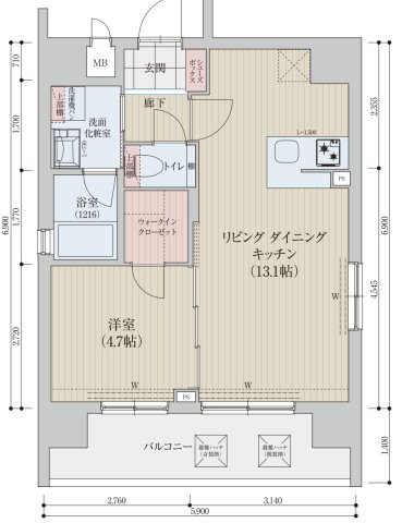 ベラジオレガシー京都河原町IIの間取り