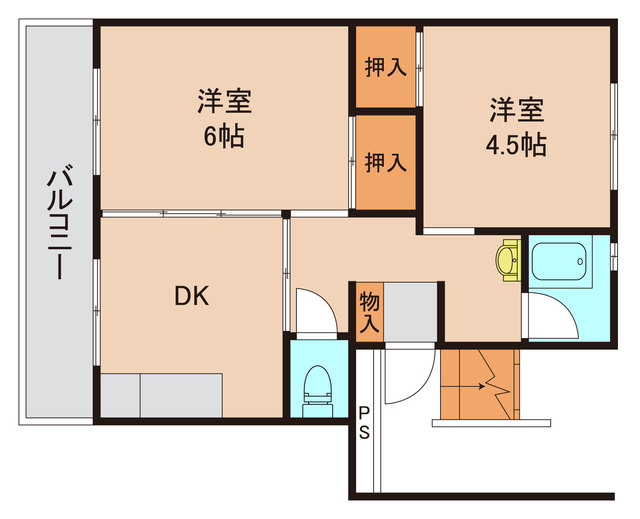 ビレッジハウス台宿4号棟の間取り