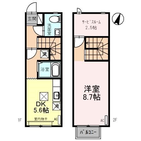 キューブタウン長田Cの間取り