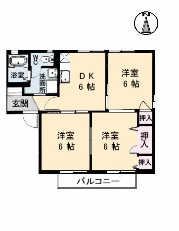 ドミール平井II D棟の間取り