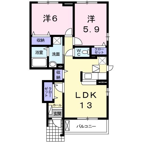 プラシード　カーサ　Iの間取り