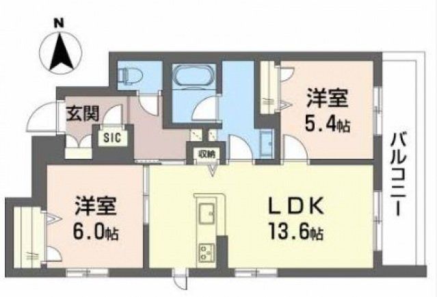 東大阪市若江本町のマンションの間取り