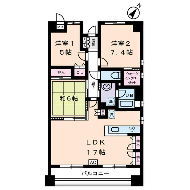 大田区千鳥のマンションの間取り