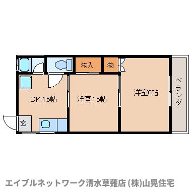 静岡市葵区瀬名川のアパートの間取り