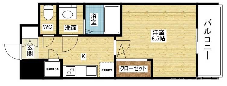 大阪市西淀川区野里のマンションの間取り